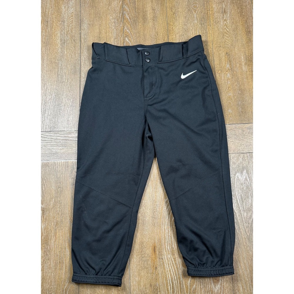 Nike Women's Small Black Fastpitch Softball Knicker Pants Cropped Elastic Cuffs